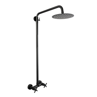 Elegant væghængt udendørs bruser i rustfrit stål - Sort