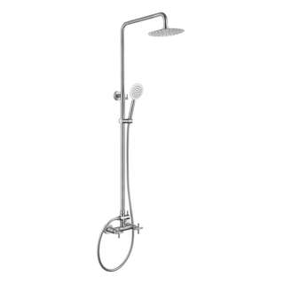 Vægthængt udendørs bruser i rustfrit stål - med håndbruser