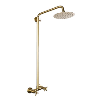 Elegant væghængt udendørs bruser i rustfrit stål - Guld