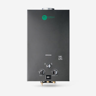 Udendørs bruser - Gasvandvarmer 18L/min - Sort