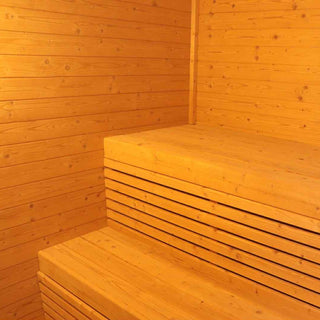 Firkantet sauna i Thermowood inkl. 9kW ovn (6-8 personer)