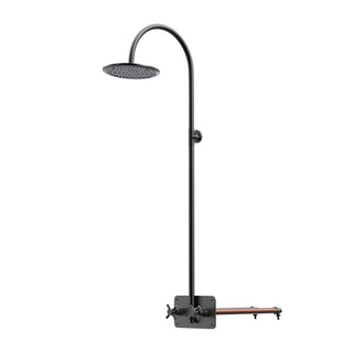 Frostsikker udendørs bruser i rustfrit stål - Sort