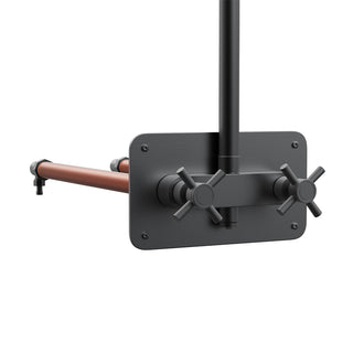 Frostsikker udendørs bruser i rustfrit stål - Sort