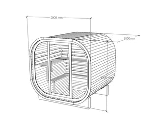Fjorr Cube Sauna i THERMOWOOD inkl. Hariva 9KW ovn
