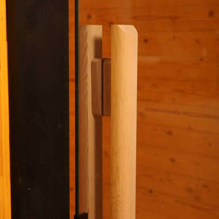 Firkantet sauna i Thermowood inkl. 9kW ovn (6-8 personer)