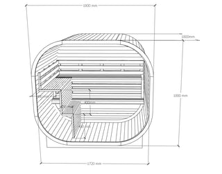 Fjorr Cube Sauna i THERMOWOOD inkl. Hariva 9KW ovn