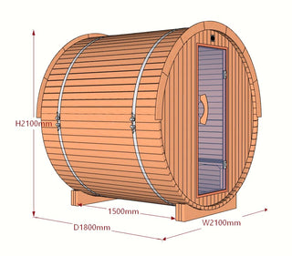 Saunatønde i Thermowood inkl. 9kW ovn (4-6 personer)