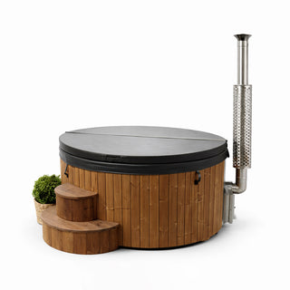 Luksus vildmarksbad med integreret 30kW ovn (6-8 pers) Ø200 cm